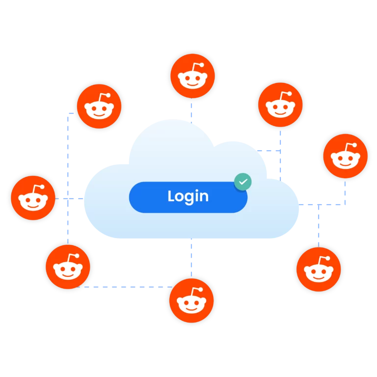 Illustration of managing Reddit accounts password-free on any device using Multilogin, ensuring convenience and security.